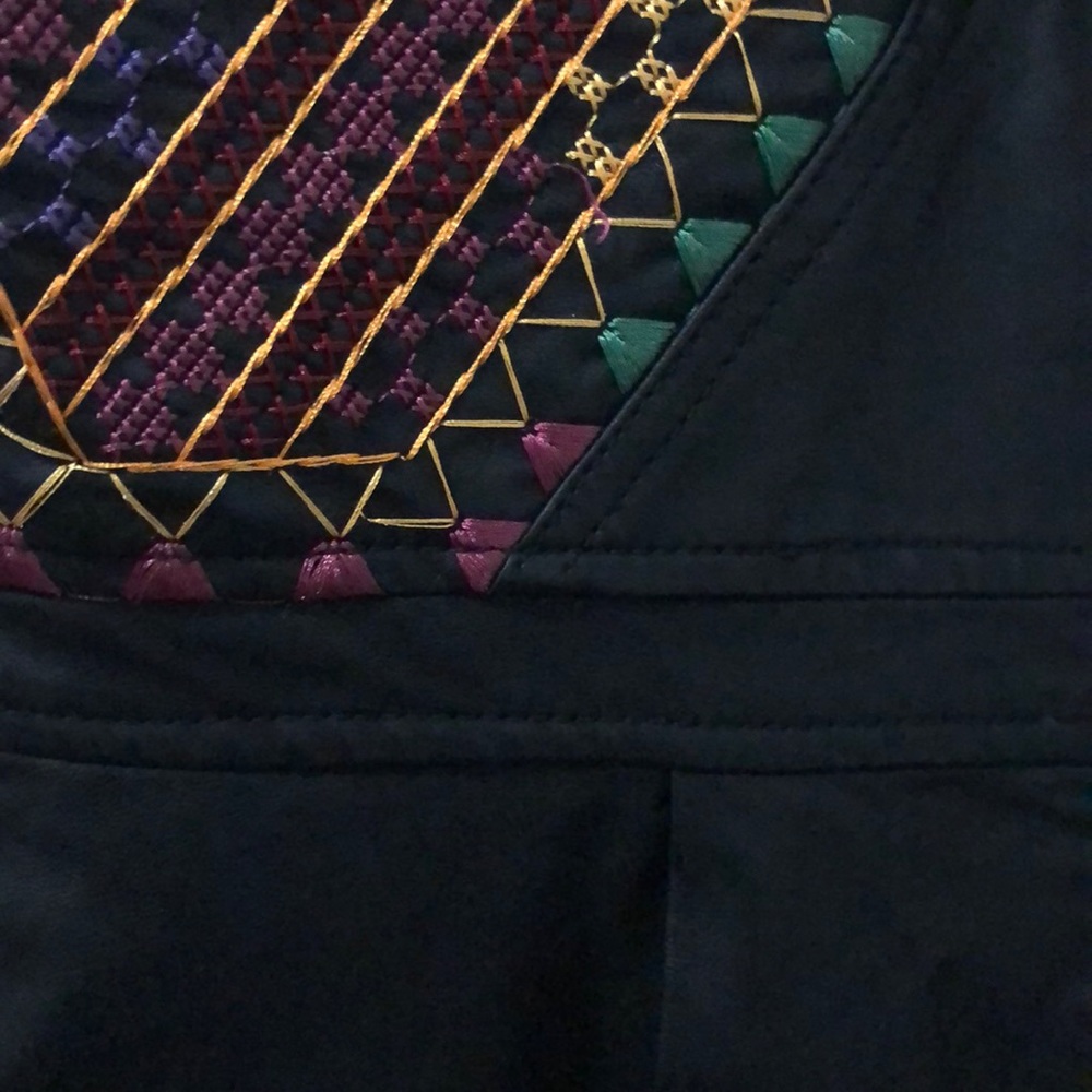 Free People vegan leather embroidered mini dress - Picture 5 of 7